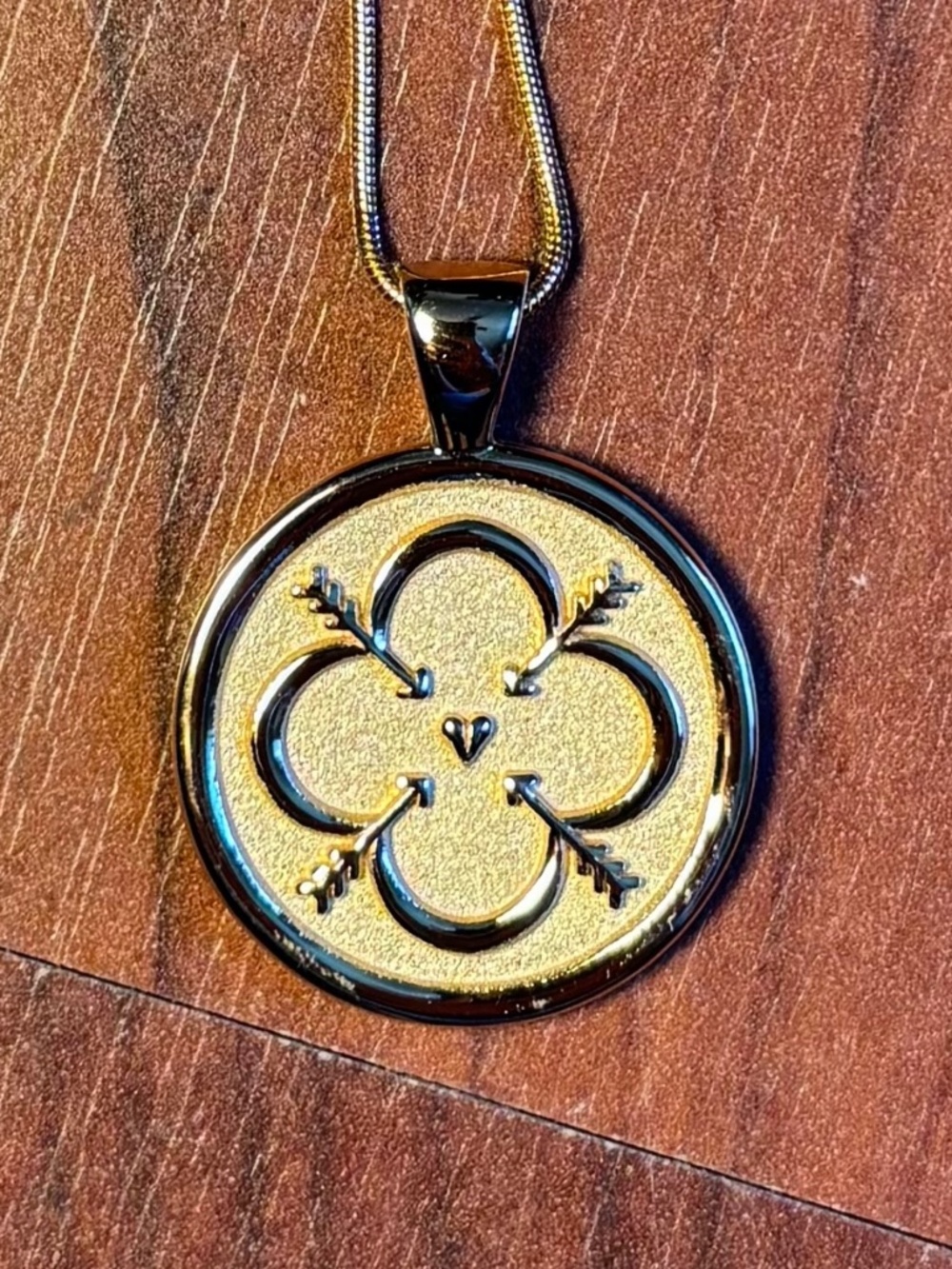 Jane Win LOVE Coin Pendant Necklace 14K Gold Plated Small Dainty Gold Charm